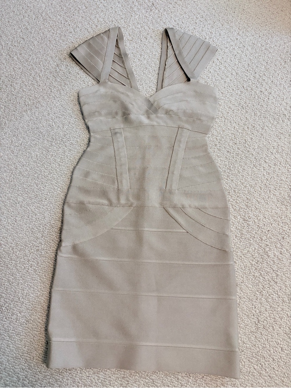 Rare House of CB Flynn Black Gold Button Bandage Dress XS